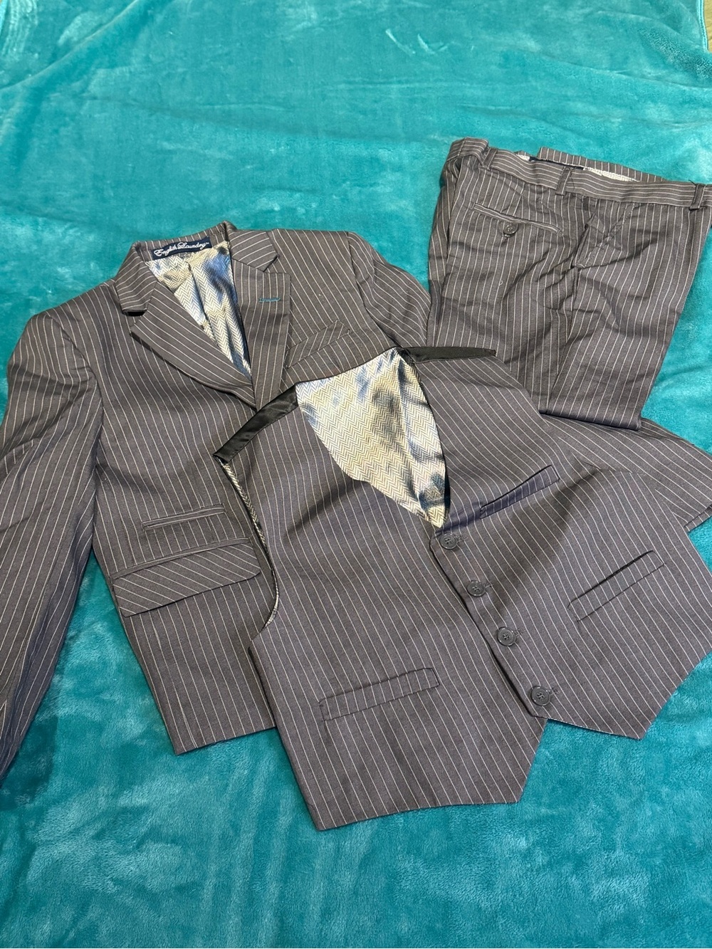 English Laundry Boys 3-Piece Pinstripe Suit Set - Size 7 Boys